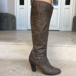 NDC Made By Hand Taupe Leather Heeled Boots